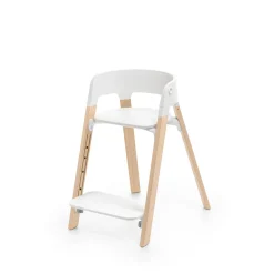 Stokke Chaise haute Steps Blanc et bois clair
