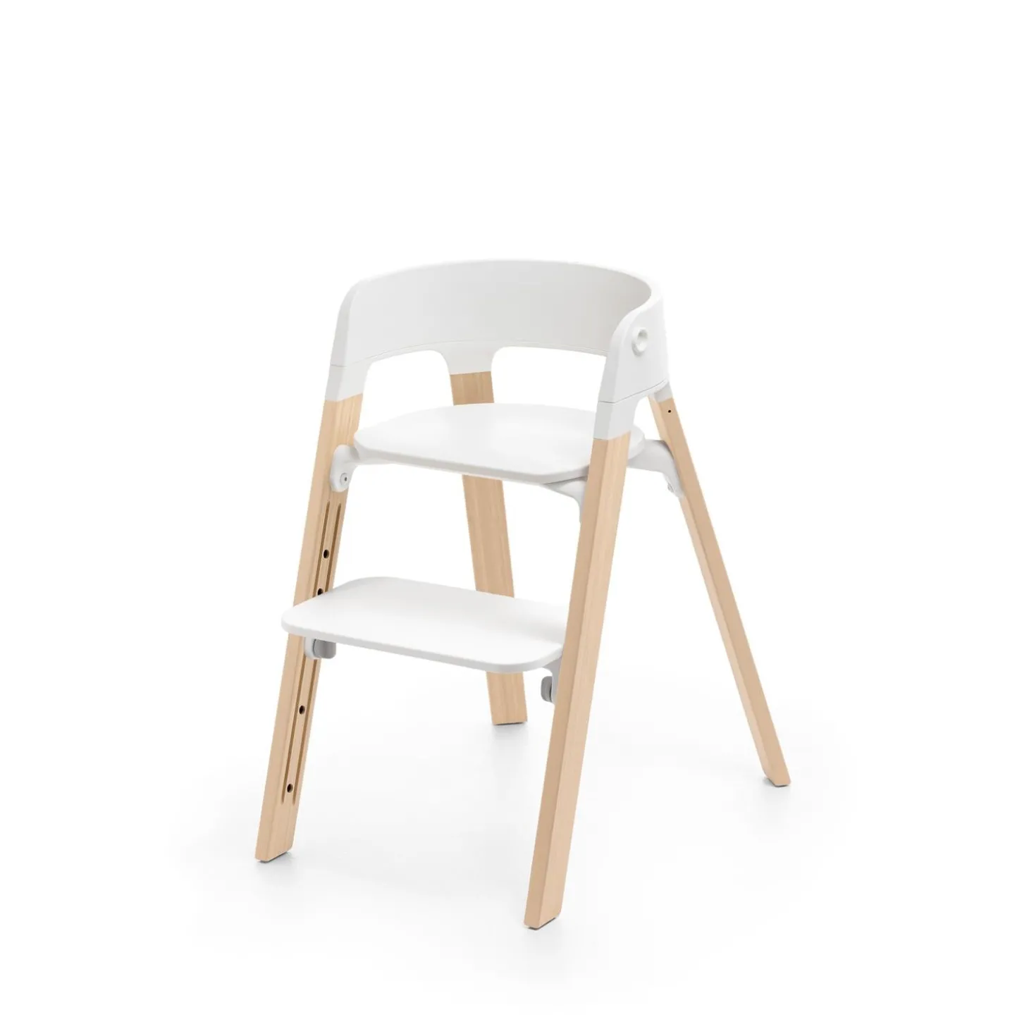 Stokke Chaise haute Steps Blanc et bois clair