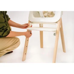 Stokke Chaise haute Steps Blanc et bois clair