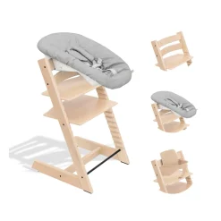 Stokke                    Pack Chaise haute Tripp Trapp + Baby Set + Newborn set    Naturel / Gris