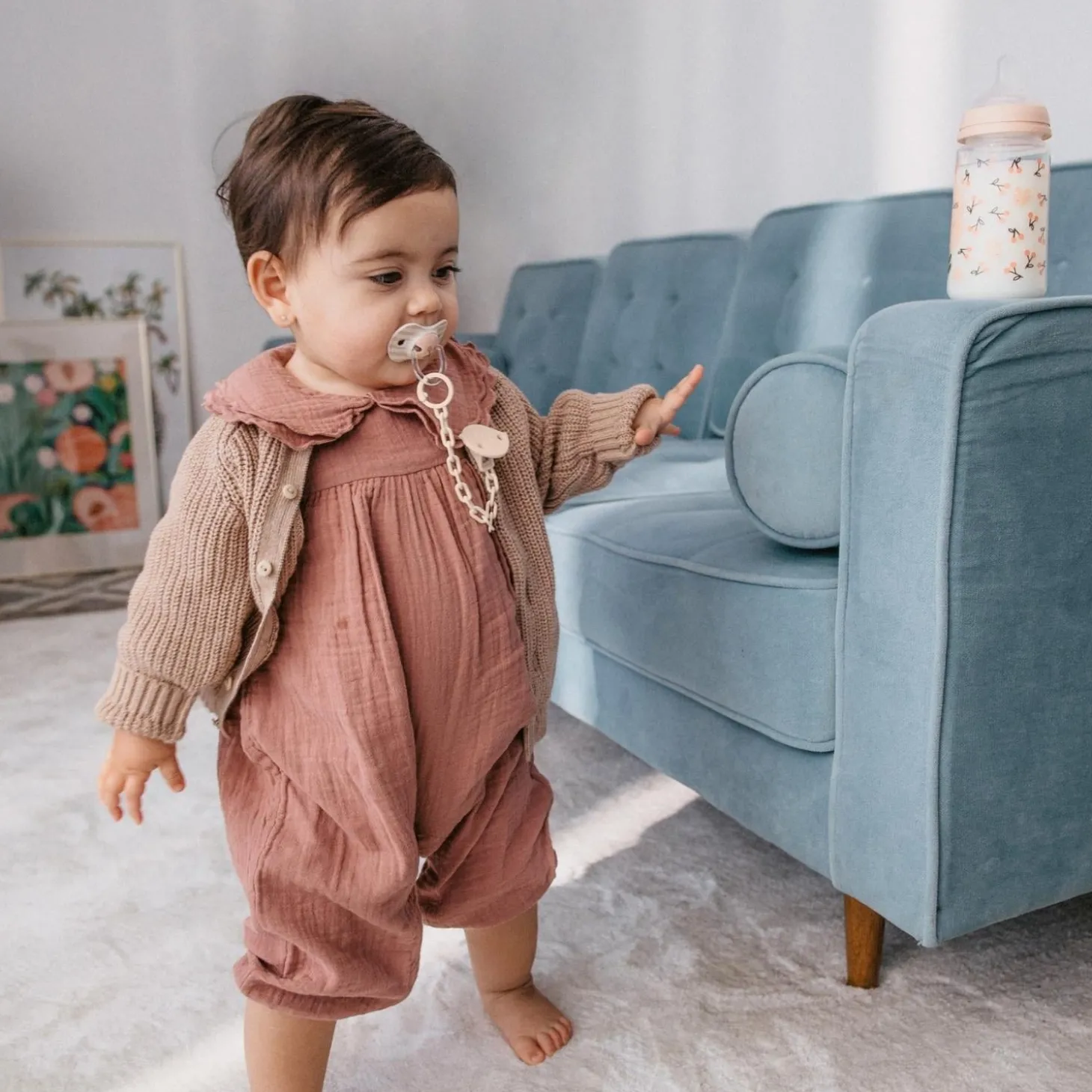 Suavinex Attache-Sucette Chaine Birdies Rose