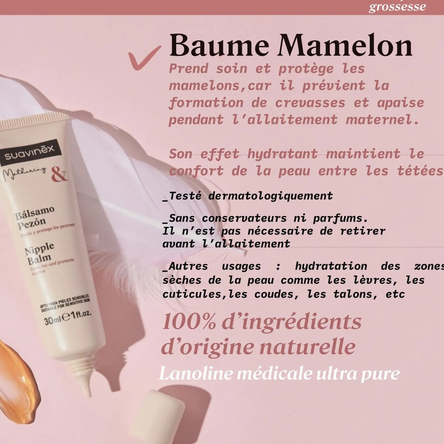 Suavinex Baume Pour Mamelons Transparent 30 ml