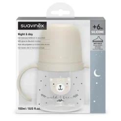 Suavinex                    Biberon à Anses Wild&Free Night & Day    Gris