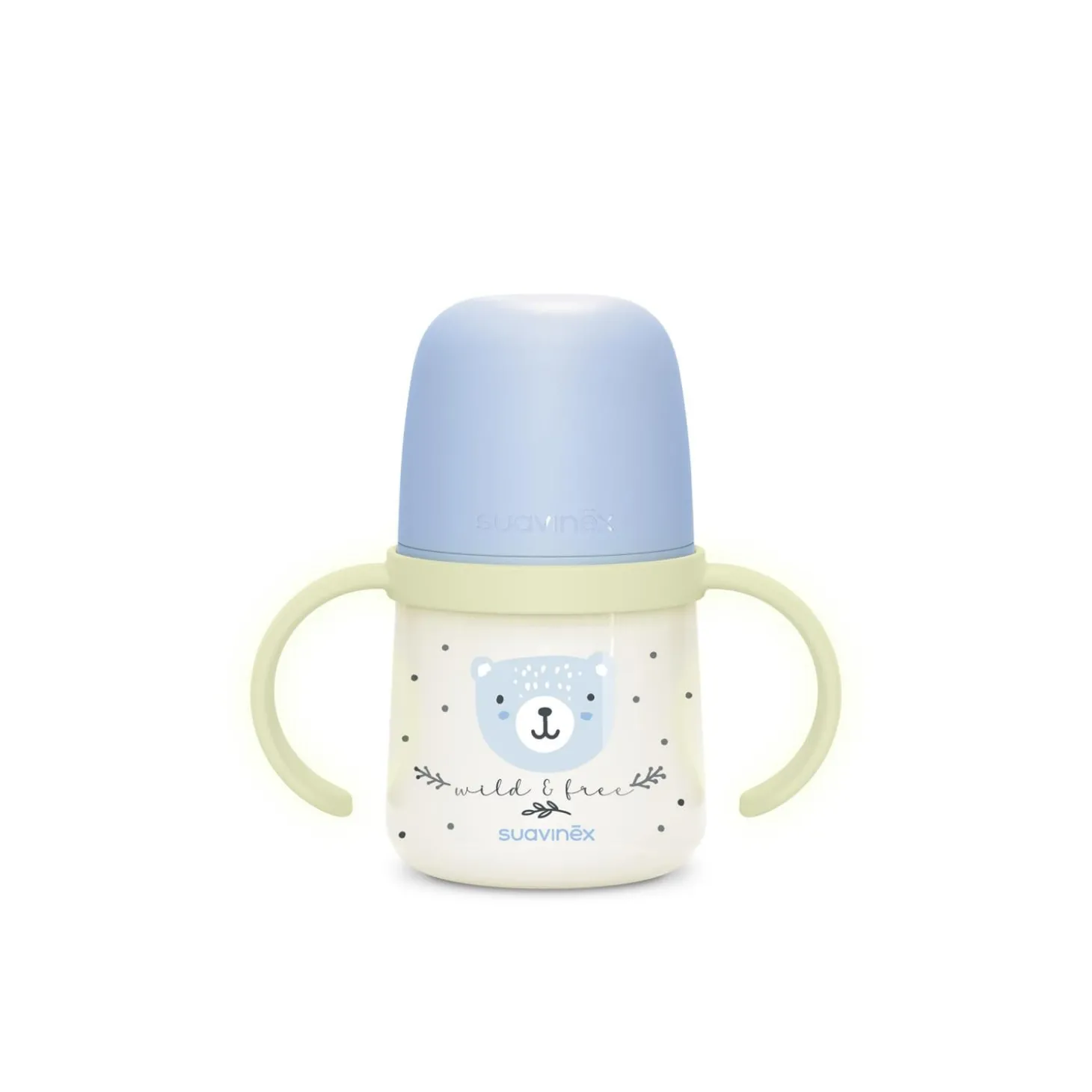 Suavinex Biberon à Anses Wild&Free Night & Day Bleu 150 ml