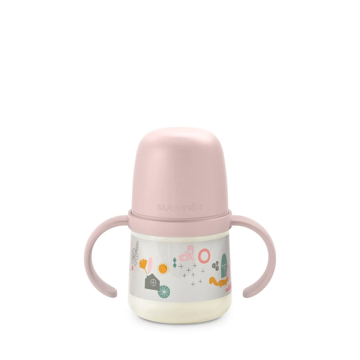 Suavinex Biberon avec anses Walk Rose 150 ml