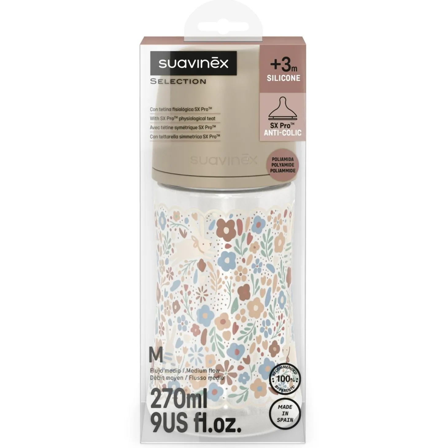 Suavinex Biberon Tetine Sxpro M Wonderland Liberty Beige 270 ml