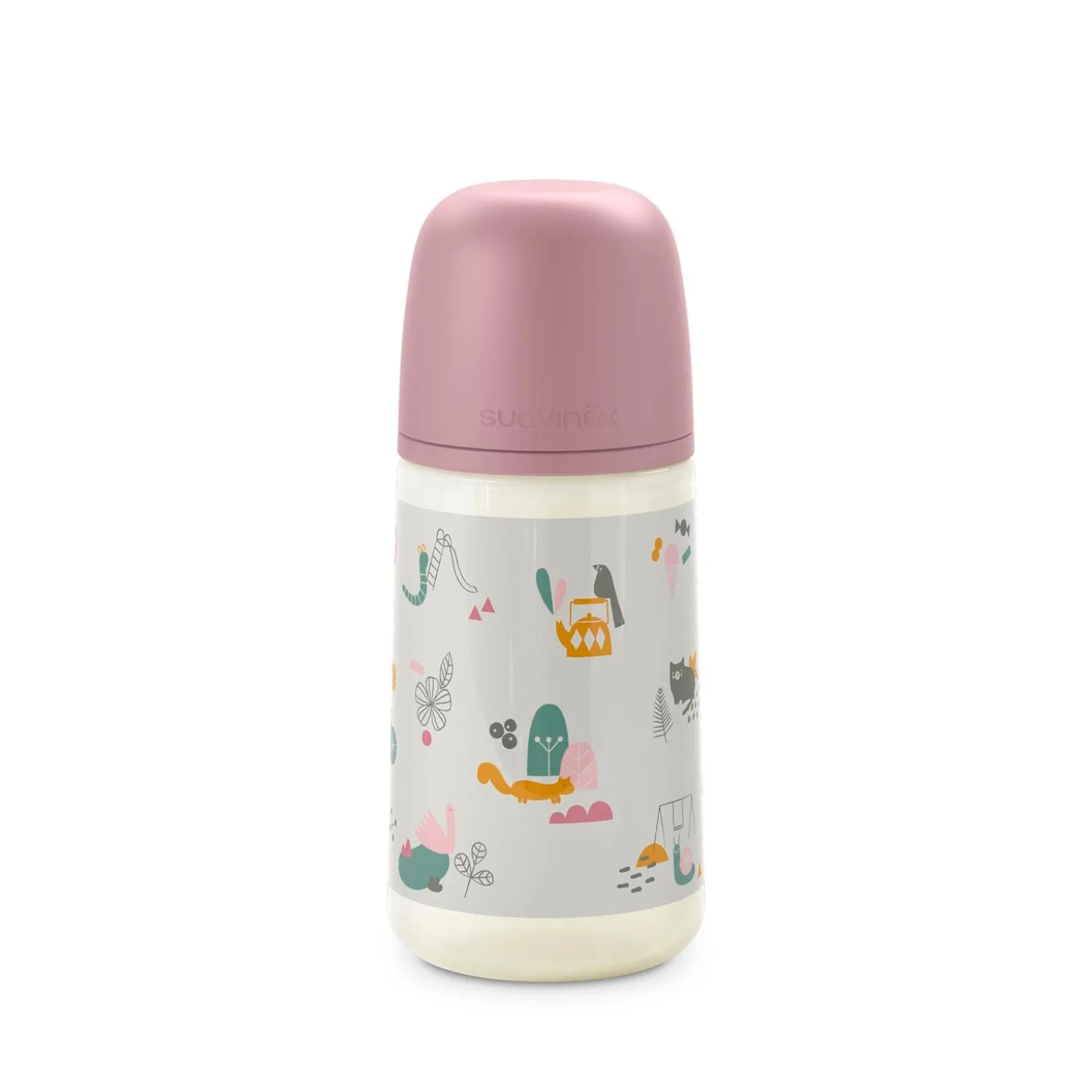 Suavinex Biberon tetine walk in the park Rose 270 ml