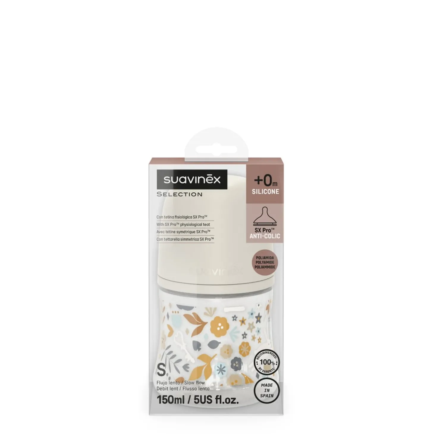 Suavinex Biberon Tétine Sxpro S Wond Beige 150 ml