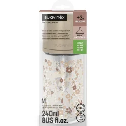 Suavinex Biberon Verre Tetine Sxpro M Wonderland Lapins Beige 240 ml