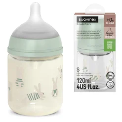 Suavinex Biberon Verre Tetine Sxpro S Wonderland Lapins Vert 120 ml