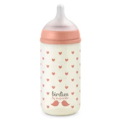 Suavinex                    Biberon Verre Tétine Sxpro S Birdies    Rose            240 ml