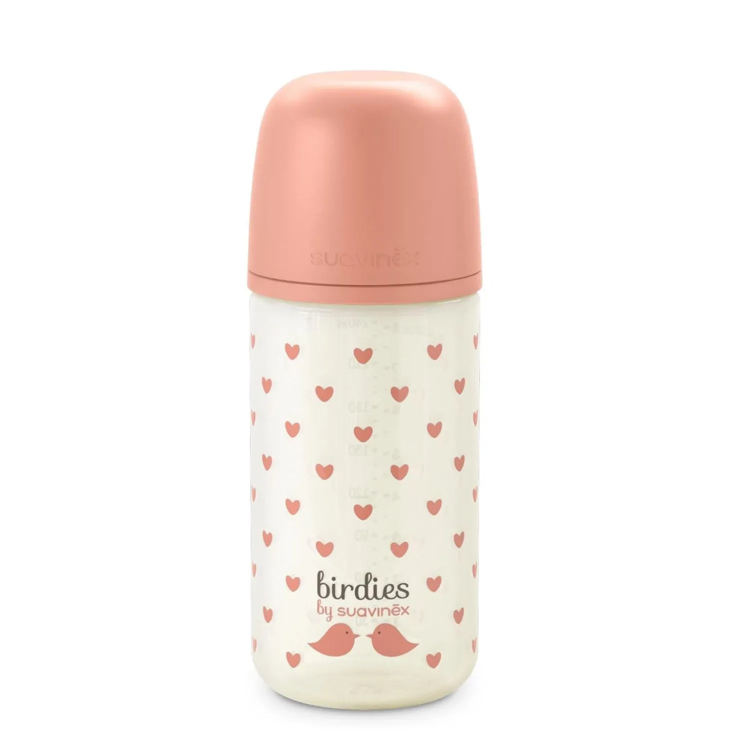 Suavinex Biberon Verre Tétine Sxpro S Birdies Rose 240 ml