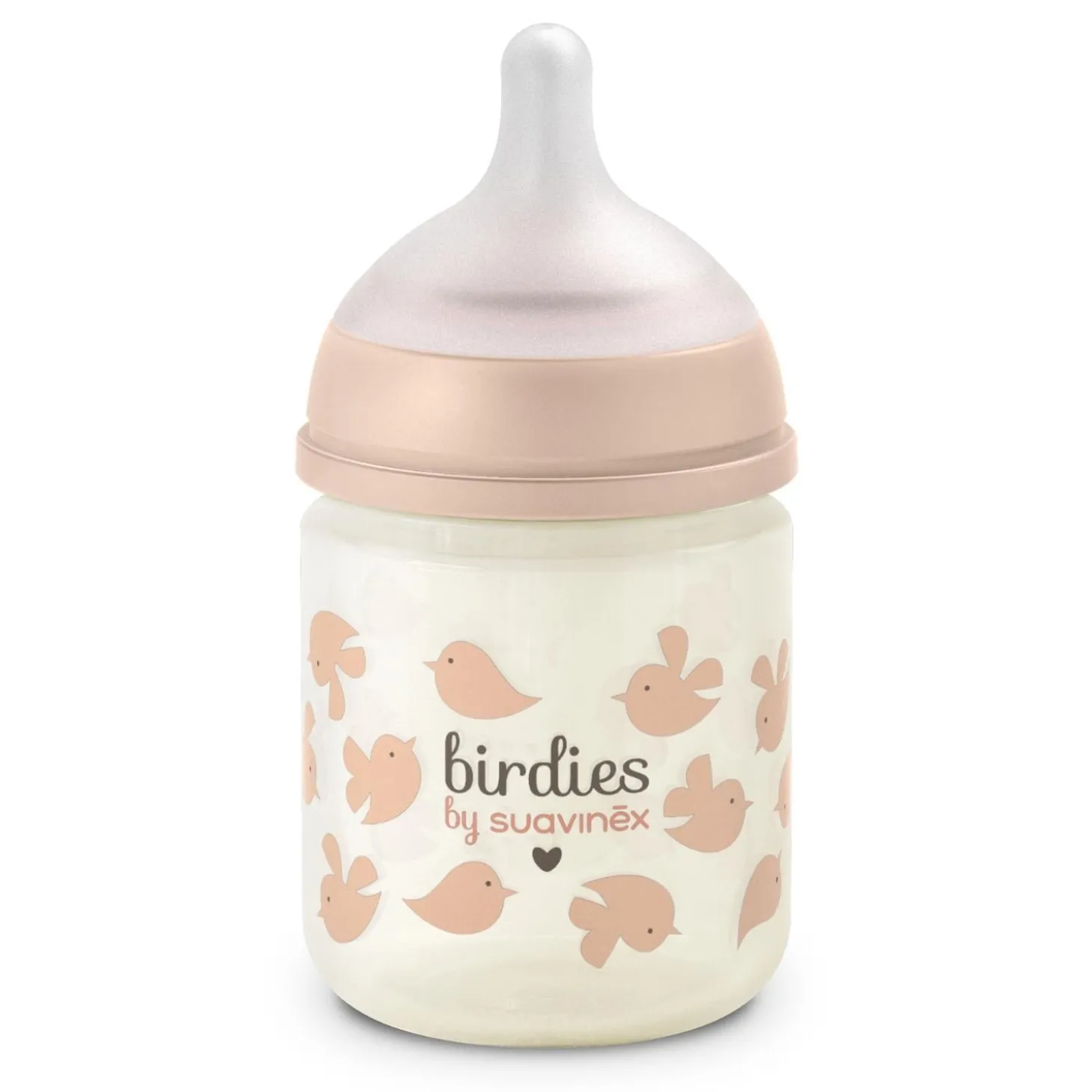 Suavinex Biberon Verre Tétine Sxpro XS Birdies Rose 120 ml