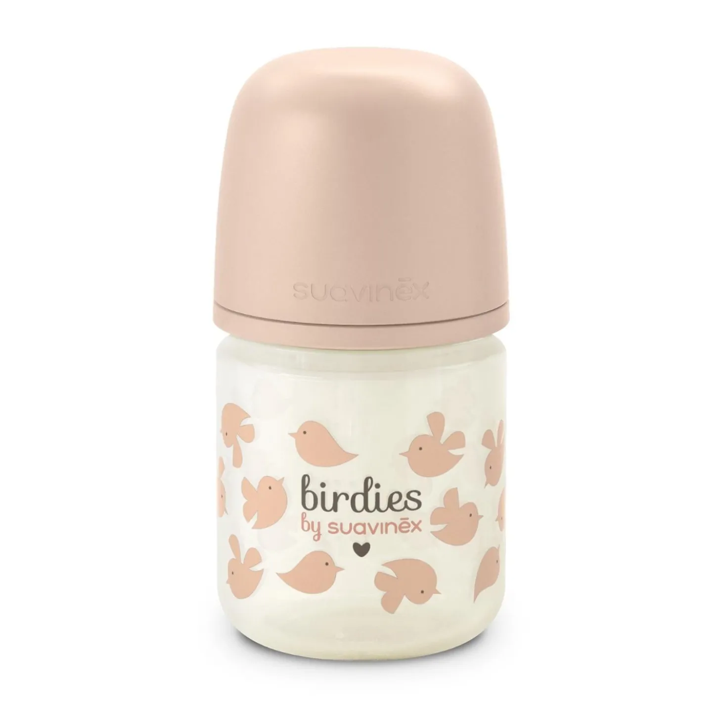 Suavinex Biberon Verre Tétine Sxpro XS Birdies Rose 120 ml