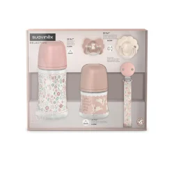 Suavinex Coffret biberon Welcome Baby Set Wonderland Rose