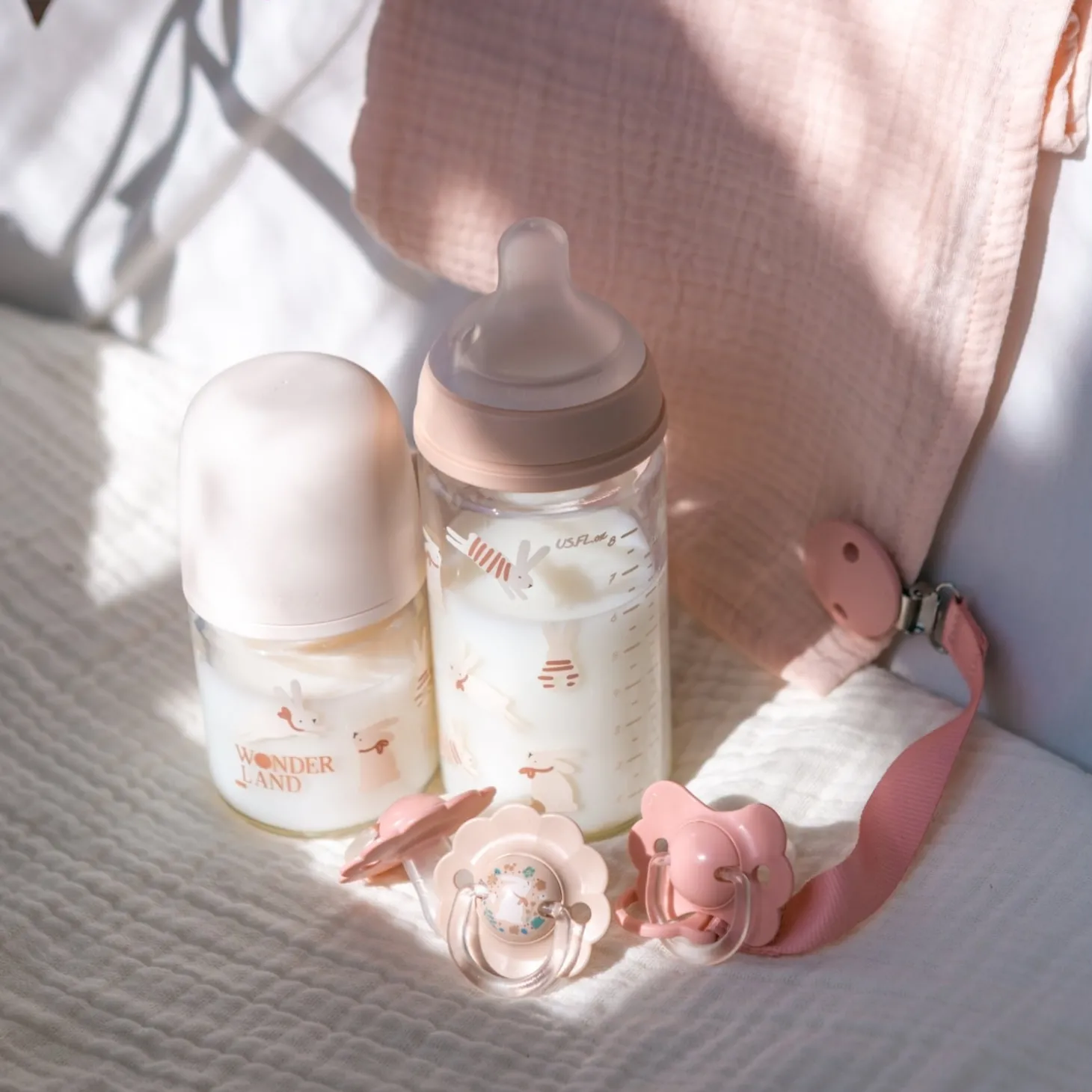 Suavinex Coffret biberon Welcome Baby Set Wonderland Beige