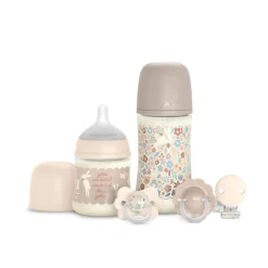Suavinex Coffret biberon Welcome Baby Set Wonderland Beige