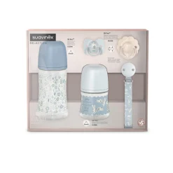 Suavinex Coffret biberon Welcome Baby Set Wonderland Bleu