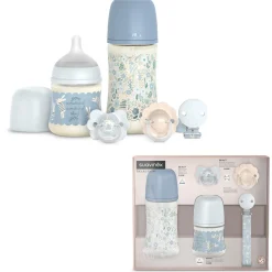 Suavinex Coffret biberon Welcome Baby Set Wonderland Bleu