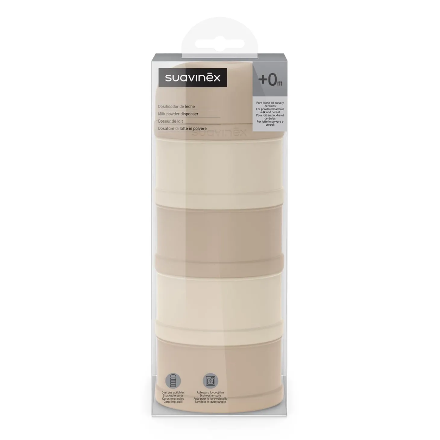 Suavinex Doseur De Lait 4 Compartiments Wonderland Beige