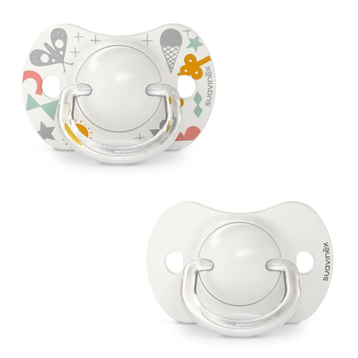 Suavinex Lot de 2 sucettes symetriques walk in the park Gris 0-6 mois