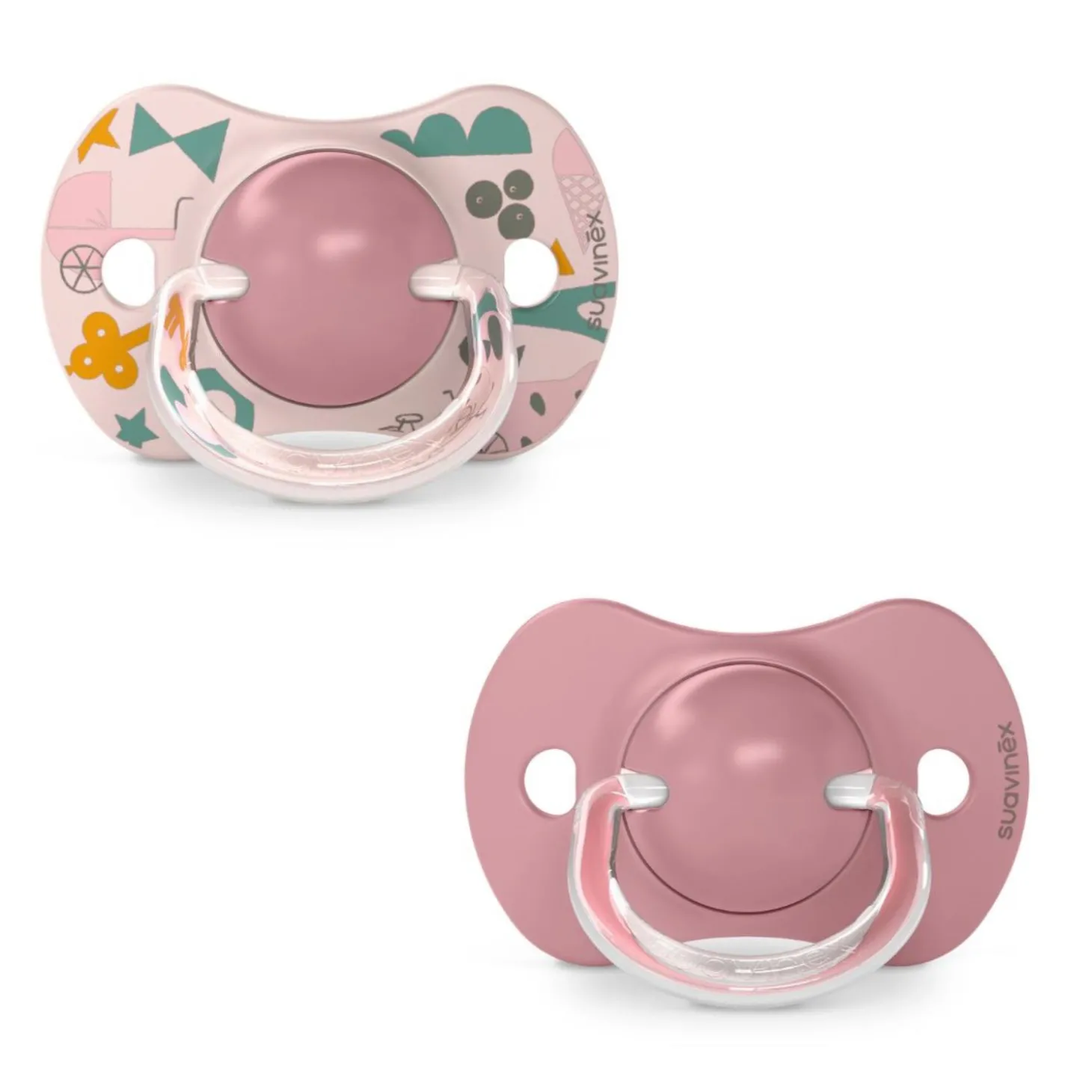 Suavinex Lot de 2 sucettes symetriques walk in the park Nude