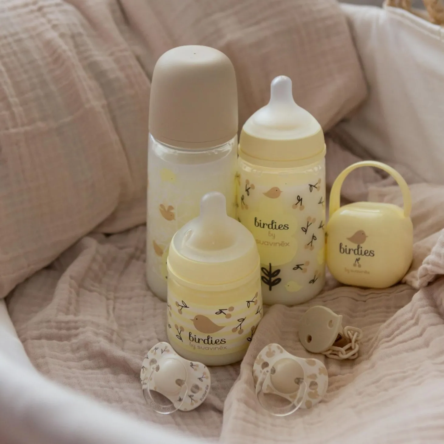 Suavinex Porte-Sucette Birdies Beige