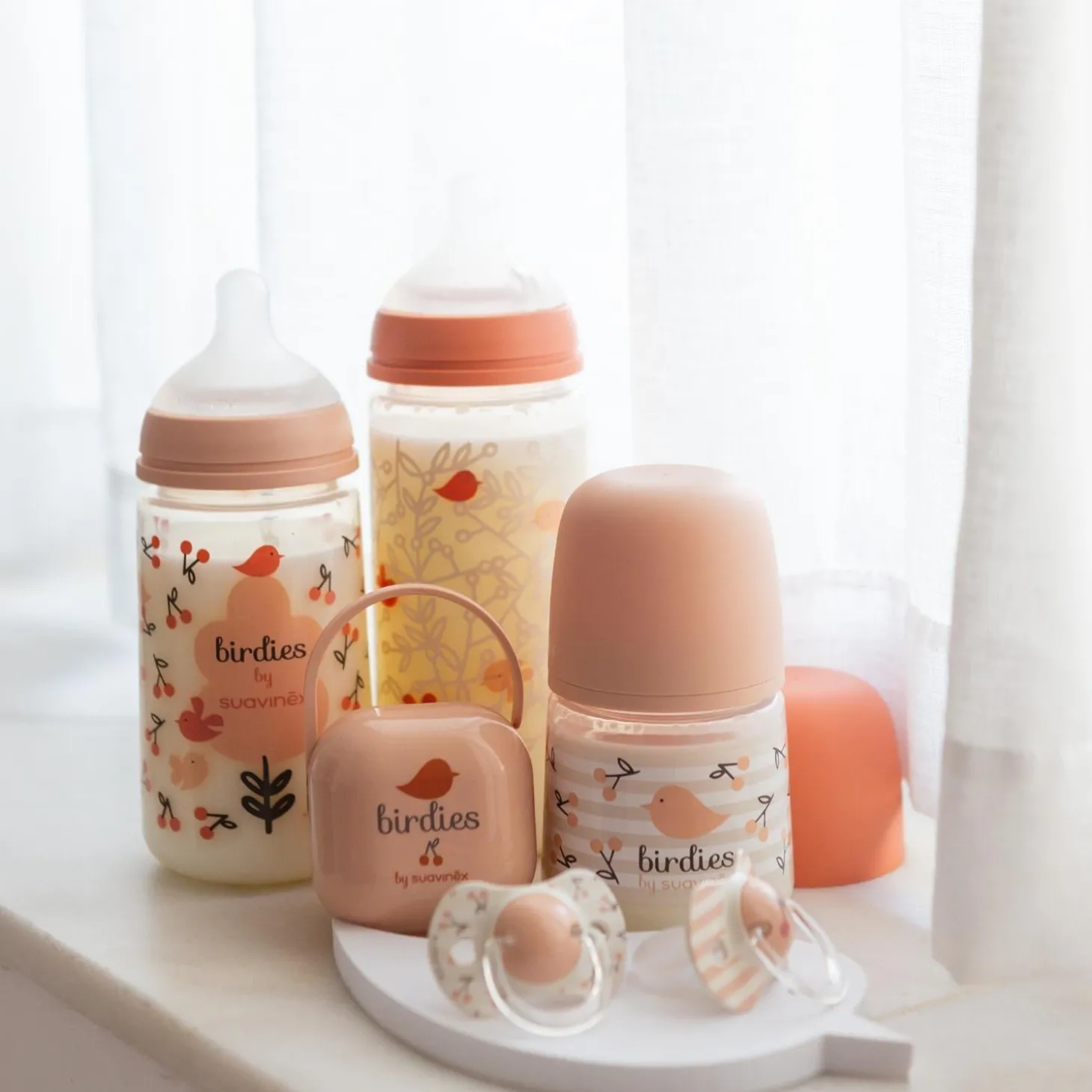 Suavinex Porte-Sucette Birdies Rose