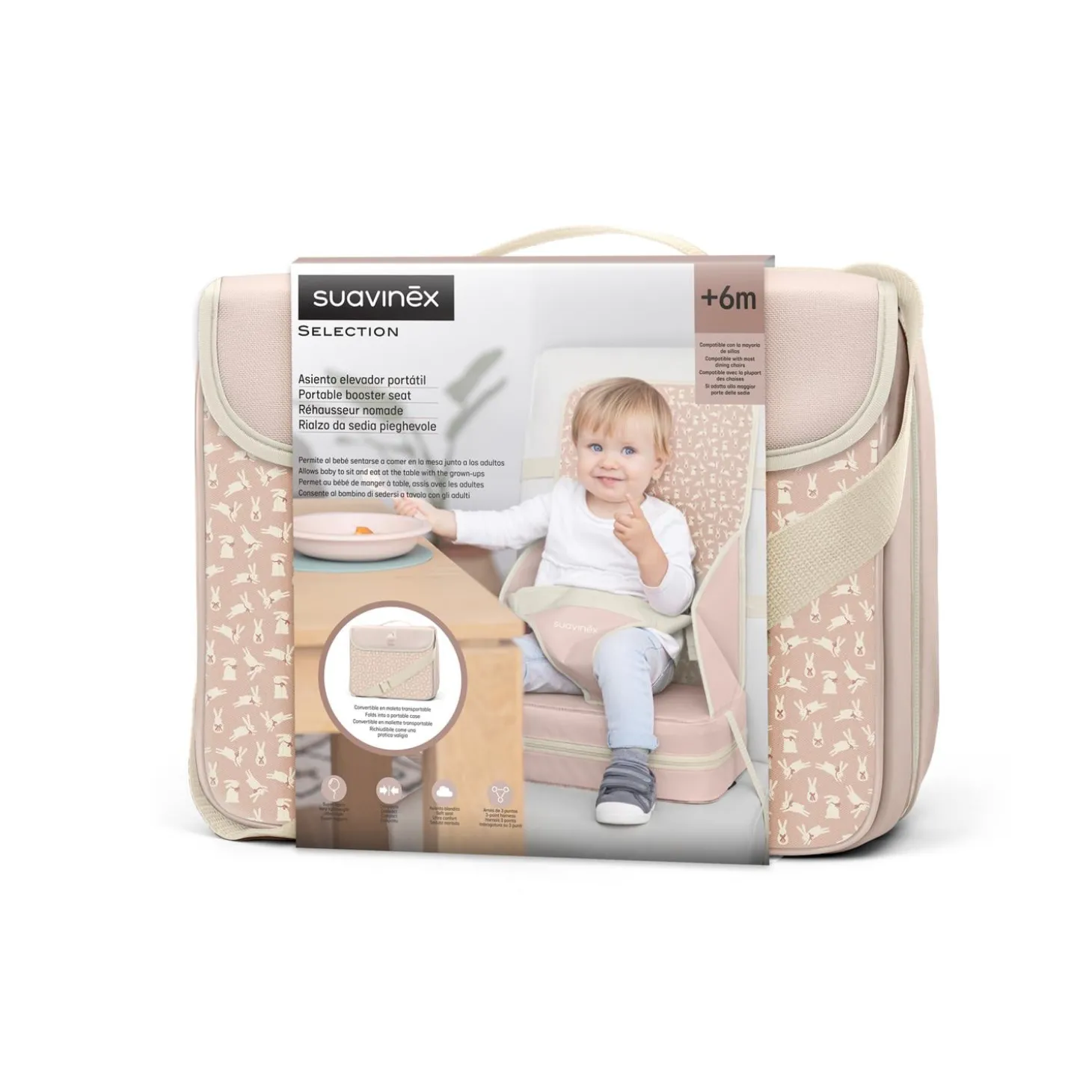 Suavinex Rehausseur Wonderland Lapin Rose