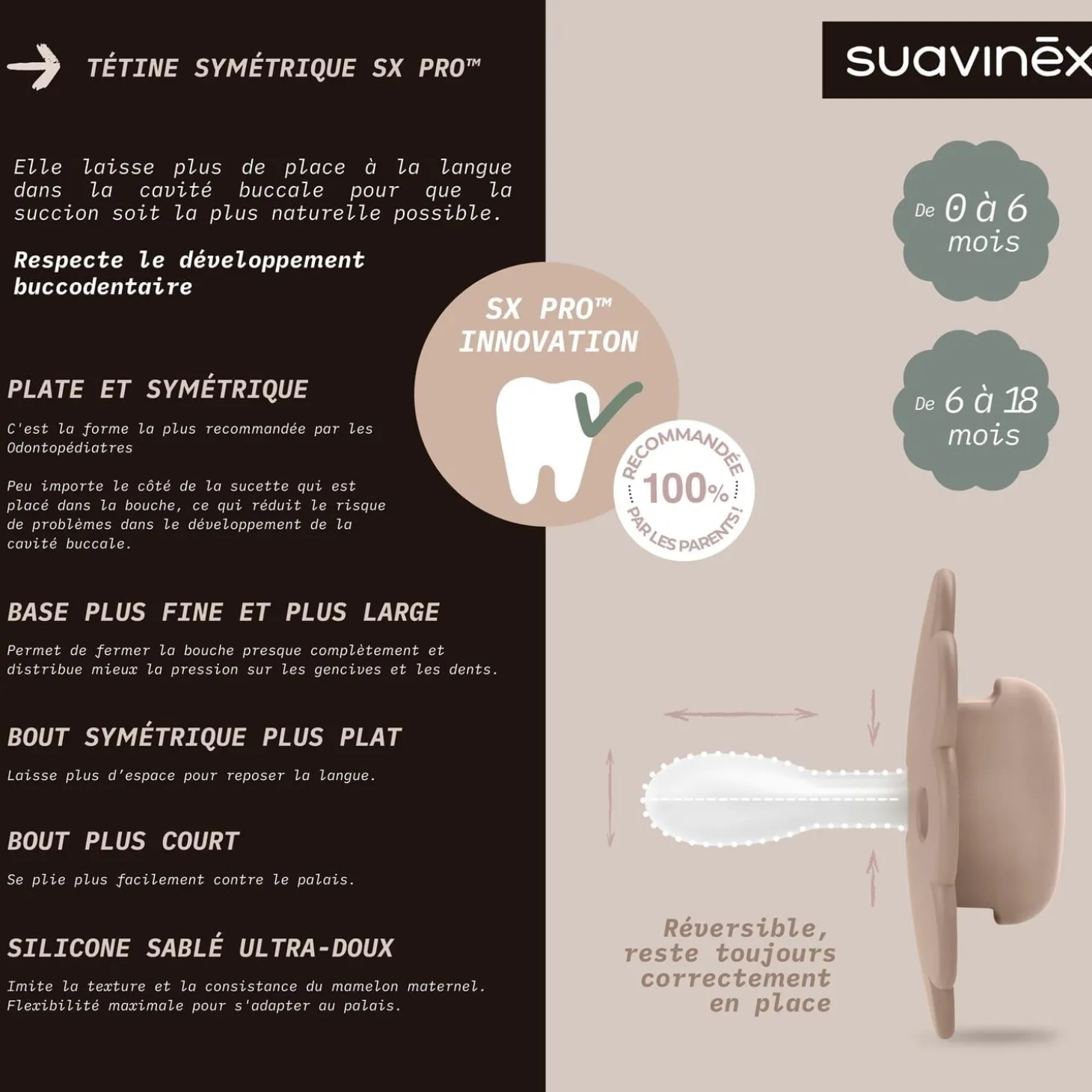 Suavinex Sucette reversible wonder Violet 6-18 mois