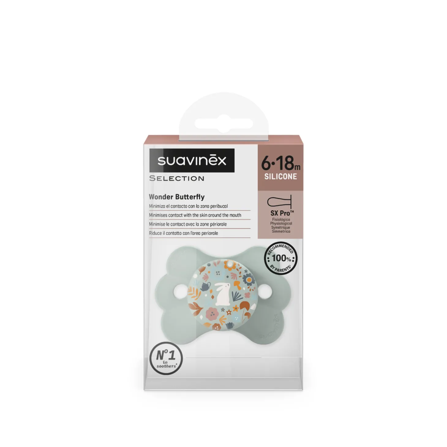 Suavinex Sucette Symetrique Sxpro Wond Bleu 6-18 mois