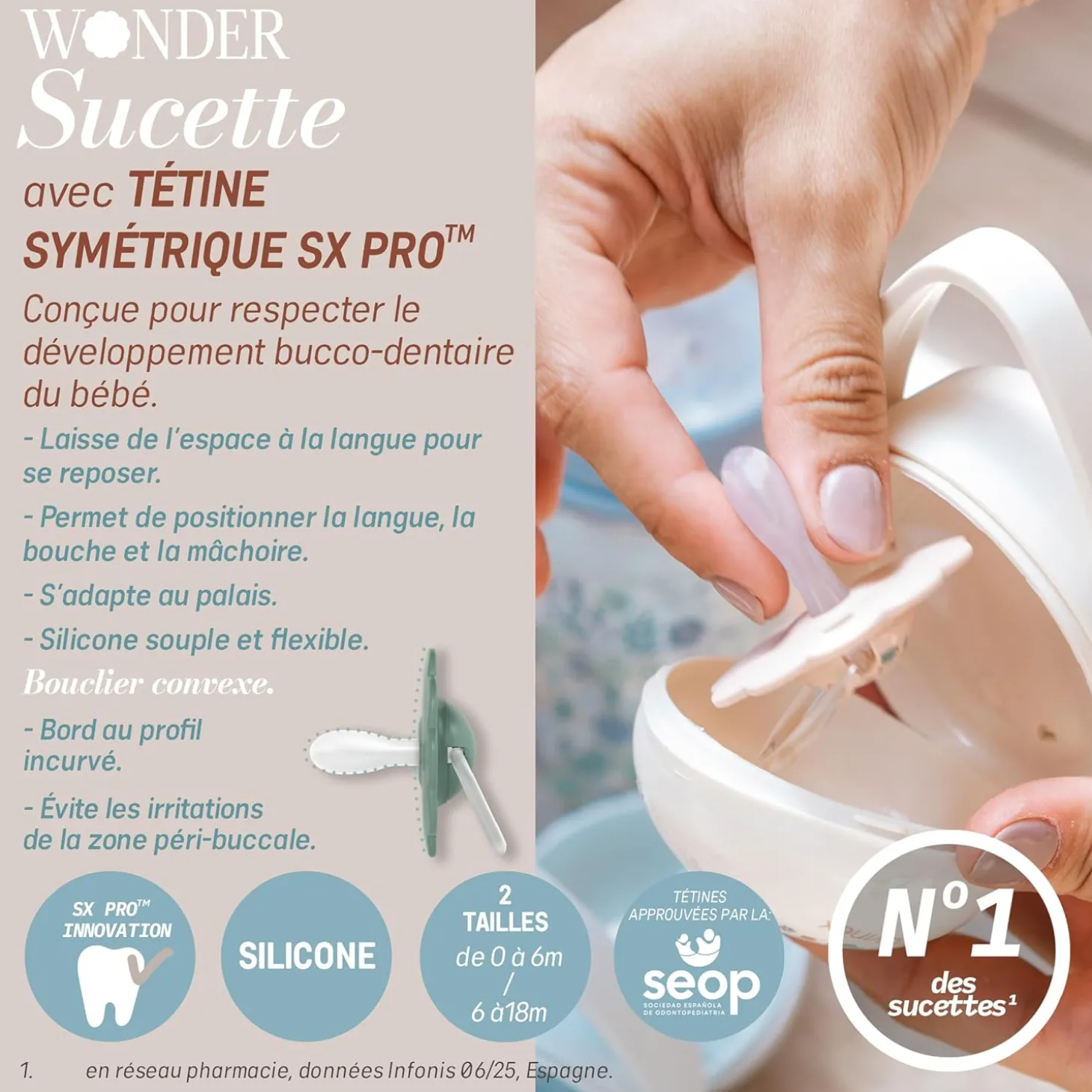 Suavinex Sucette Symetrique Sxpro Wonderland Brun 6-18 mois