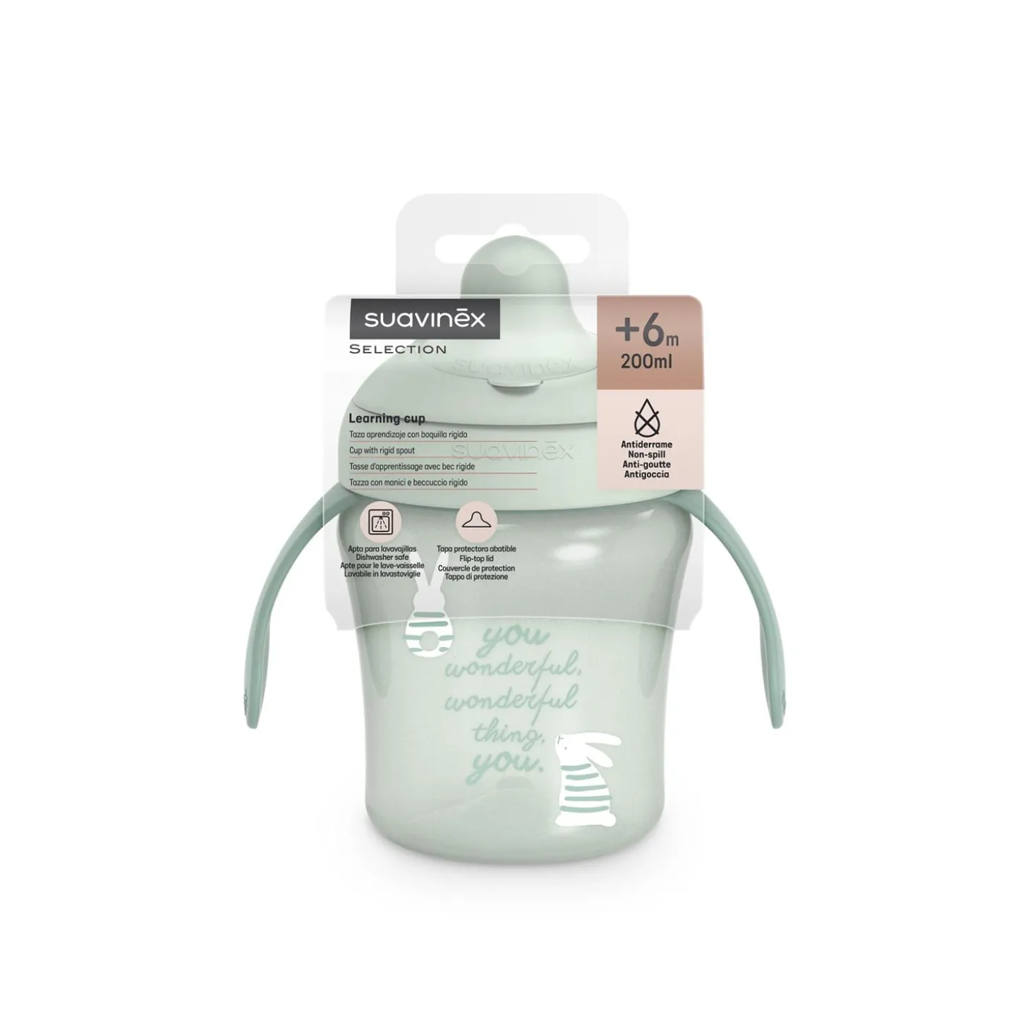 Suavinex Tasse Apprentissage Wonderland Lapin Vert 200 ml