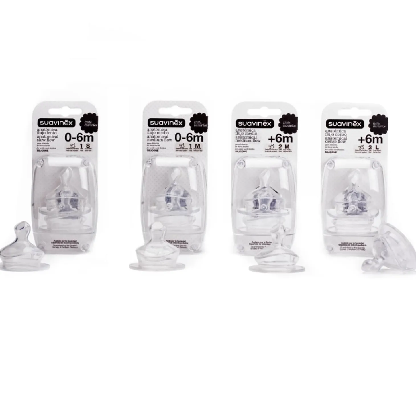 Suavinex 2 tétines physio debit moyen silicone 0-6m