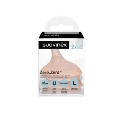 Suavinex                    2 tétines pour biberon anti-colique zerø.zerø débit rapide    Peau            L
