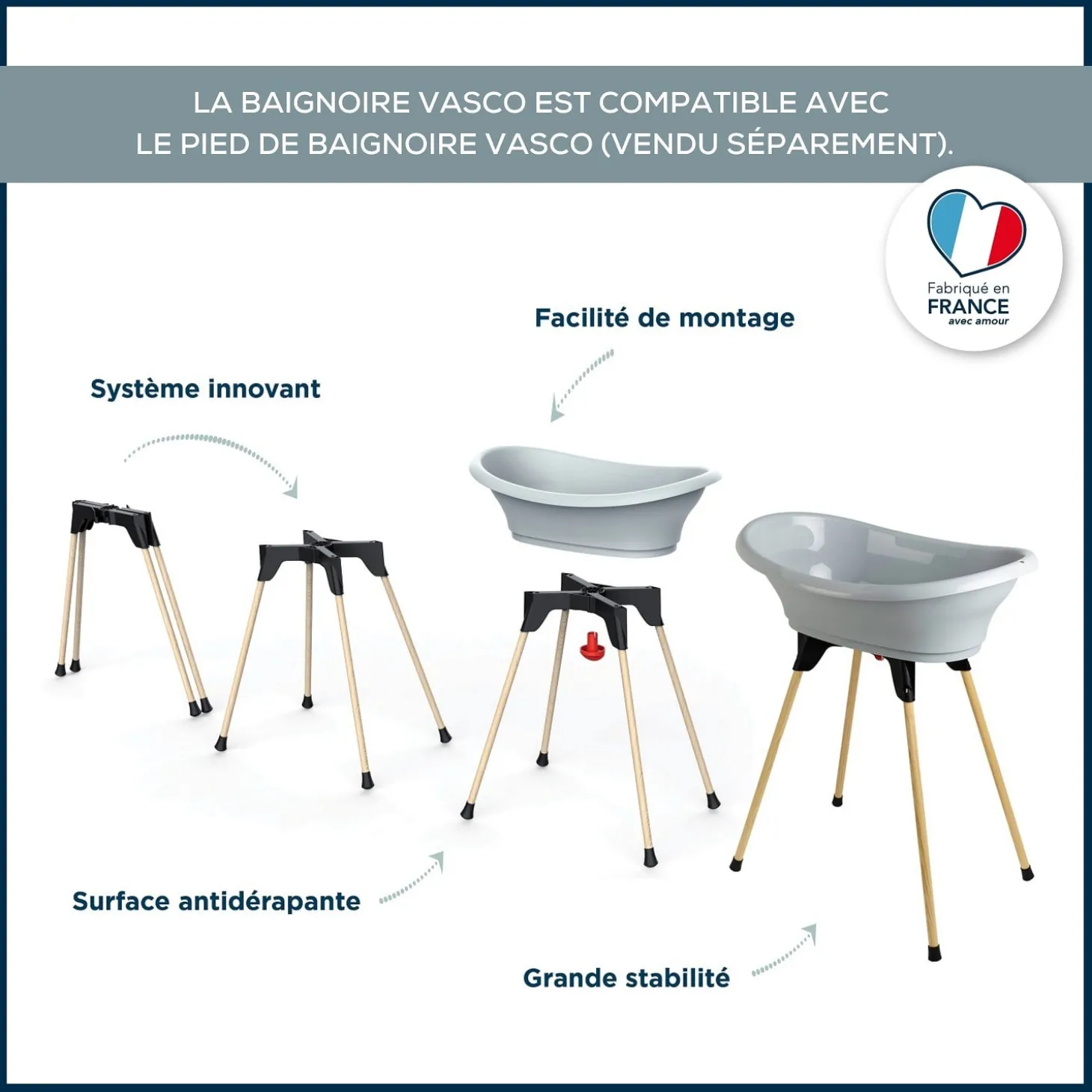 Thermobaby Baignoire Vasco Gris Charme