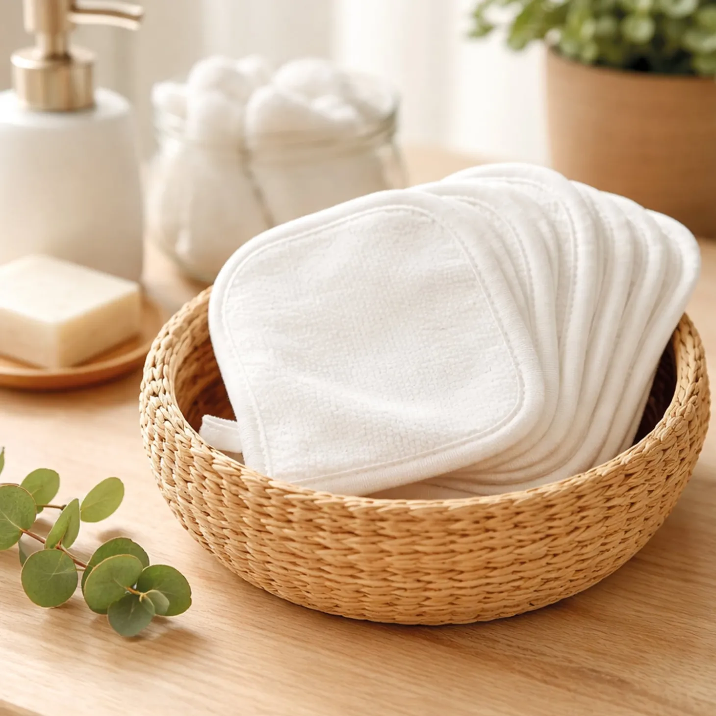 Thermobaby Lot de 6 lingettes lavables Blanc
