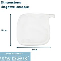 Thermobaby Lot de 6 lingettes lavables Blanc