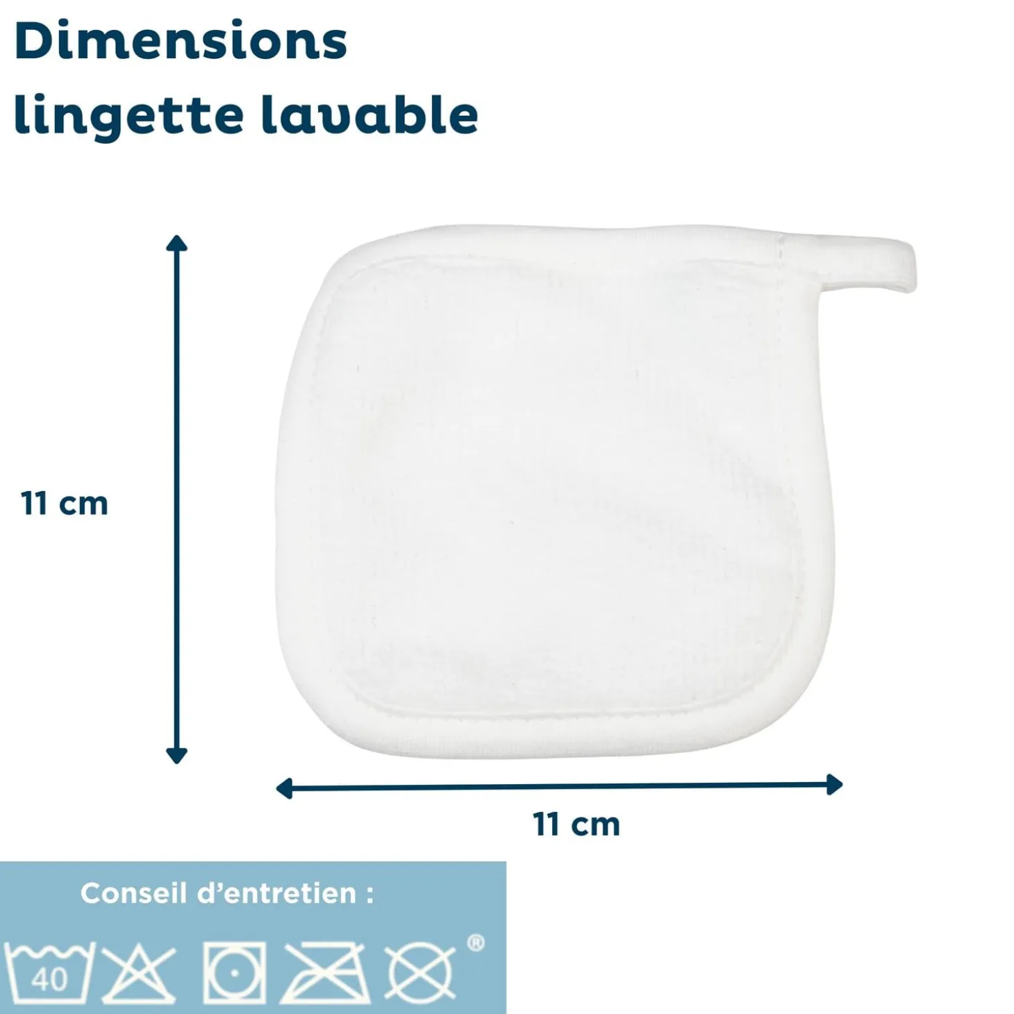 Thermobaby Lot de 6 lingettes lavables Blanc