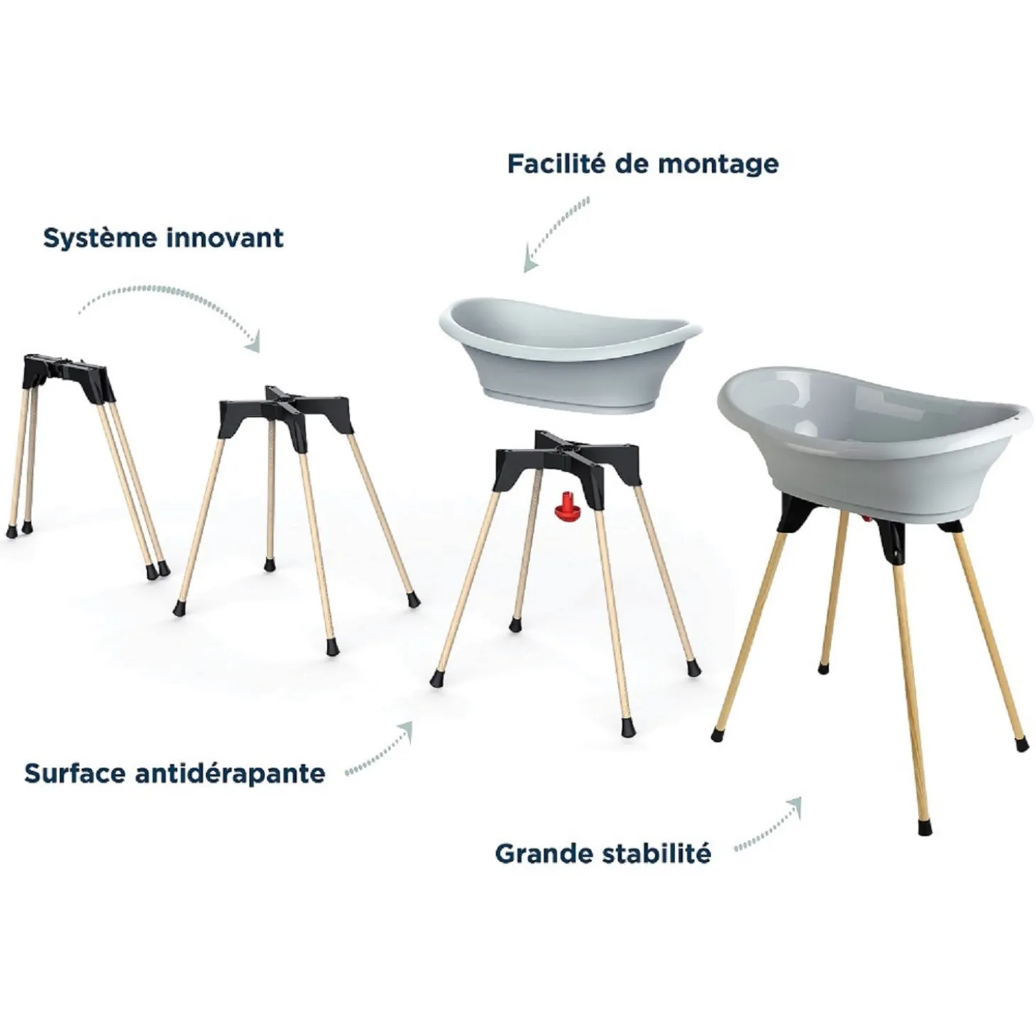Thermobaby Pack baignoire 7 en 1 Gris Charme
