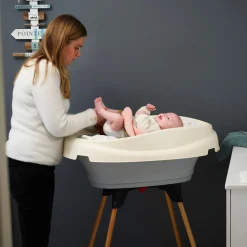 Thermobaby                    Pack plan à langer et baignoire Vasco    Blanc muguet