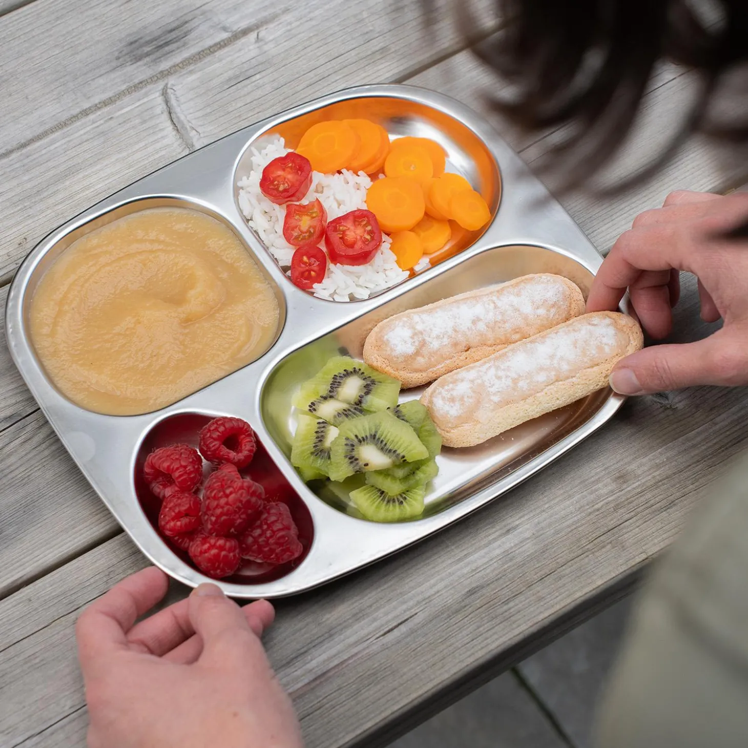 Thermobaby Plateau Compartimente Inox Inox Gris