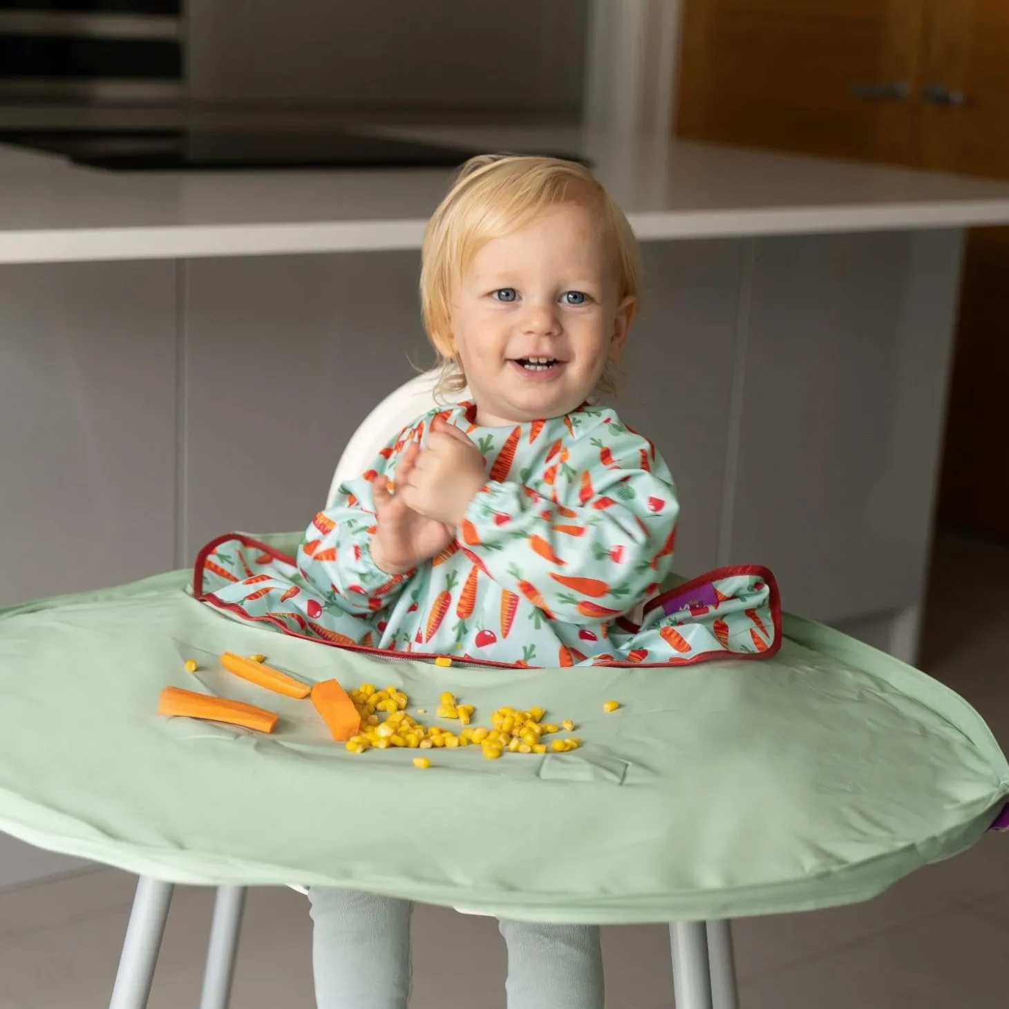 Tidy tot Kit Bavoir et Plateau Vert Sauge