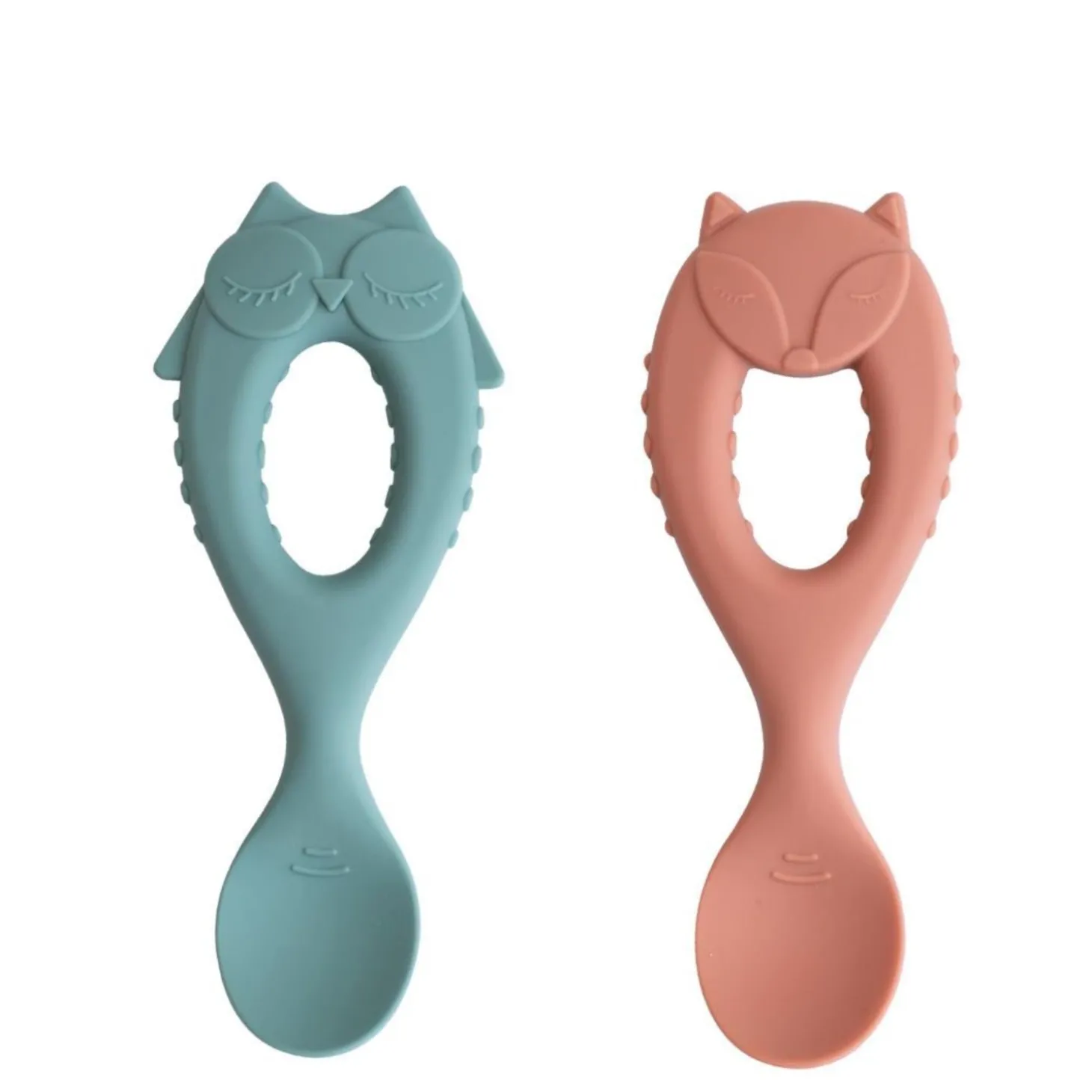 Tidy tot Set de cuillères d'apprentissage bébé Beige, Vert