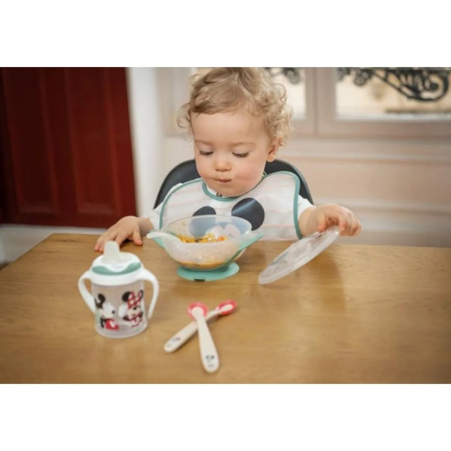 Tigex Bol Ventouse avec cuillère Mickey Minnie Transparent 6 mois+