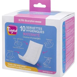 Tigex                    Serviettes Hygiéniques post accouchement    Blanc            adulte