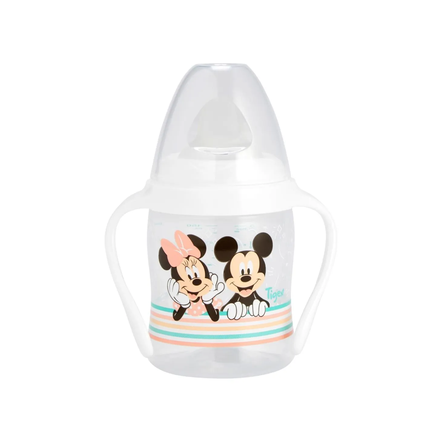 Tigex Tasse embout bec souple Mickey Minnie Transparent 150 ml