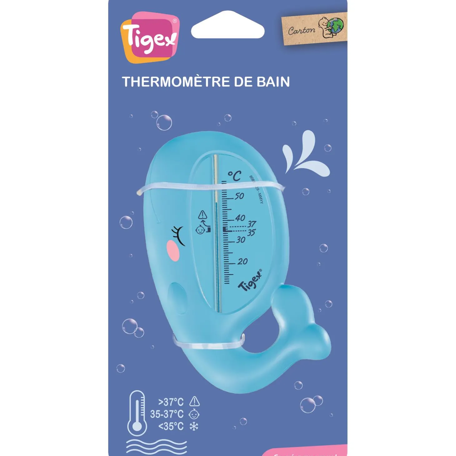 Tigex Thermomètre de bain Bleu / Corail