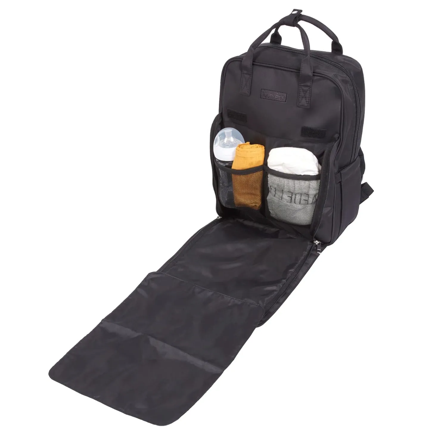 Tinéo Sac à dos à langer matelassé Noir