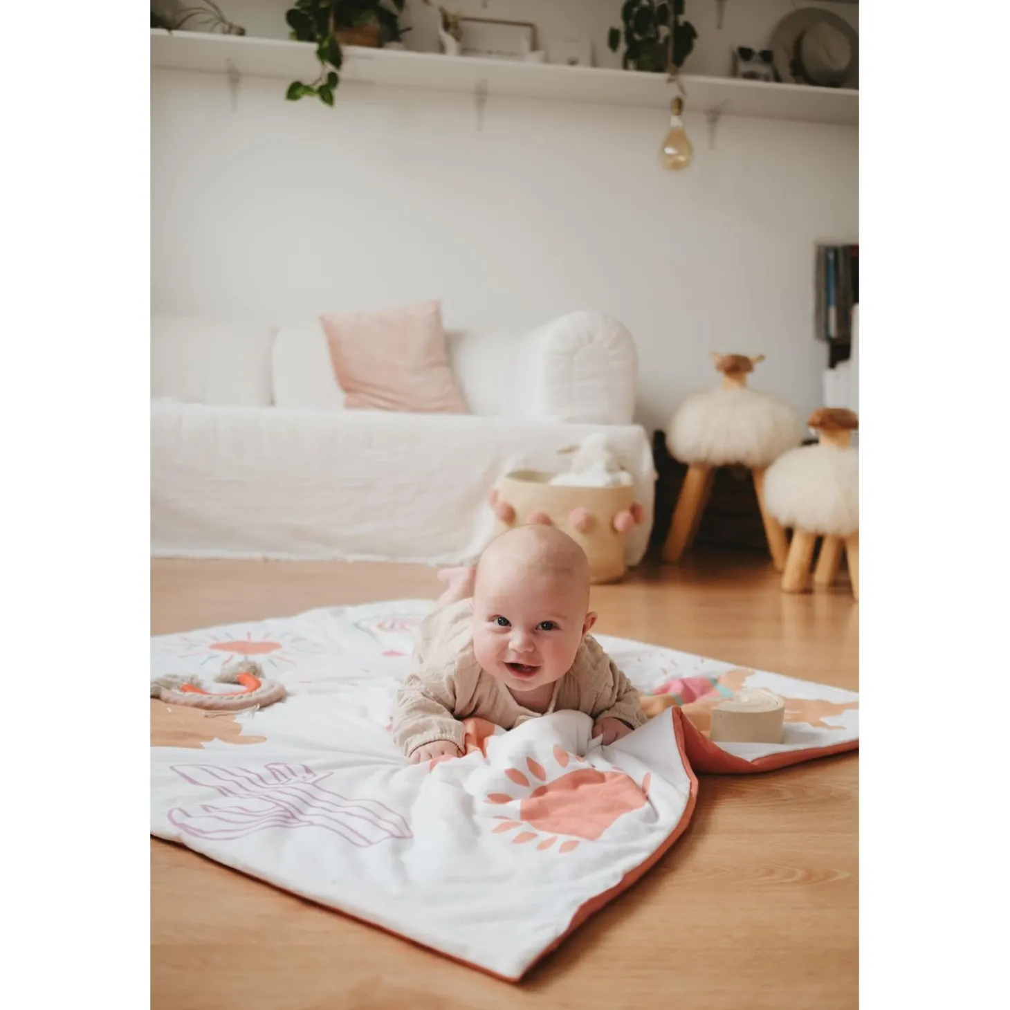 Tinéo Tapis de Jeu Nomade Alpagas Multicolore